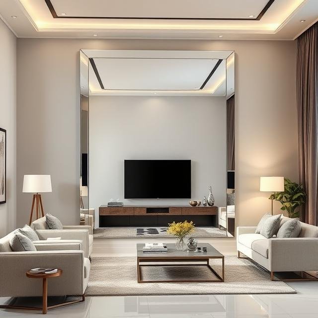 Premium Clear Silver Mirror sheet for interiors Alintethar Glass, Dubai