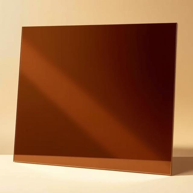 brown mirror sheet with rich chocolate-brown reflective glass Alinthethar Glass, Dubai
