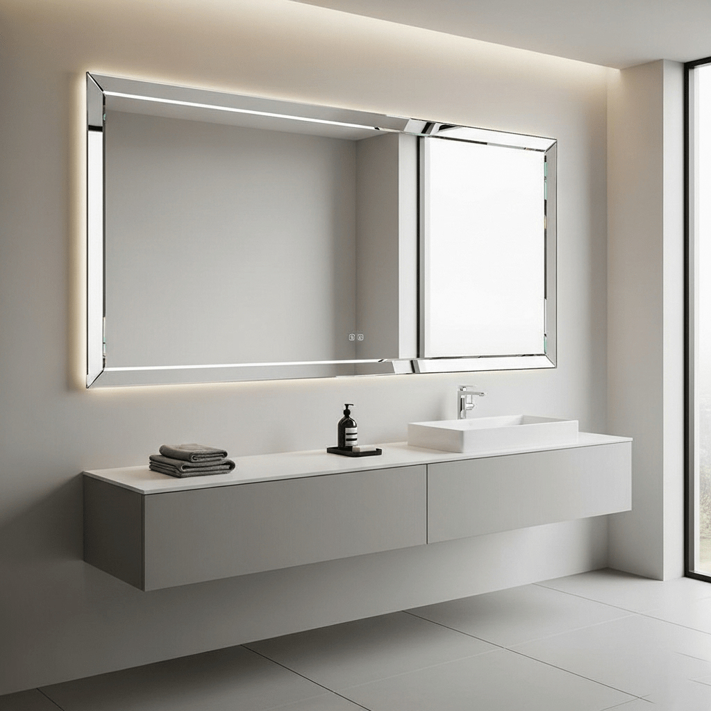 Beveled Edge Mirror Alintethar Glass, Dubai