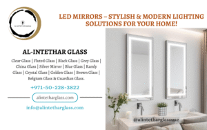 LED mirrors on a bathroom wall Alintethar Glass, Dubai