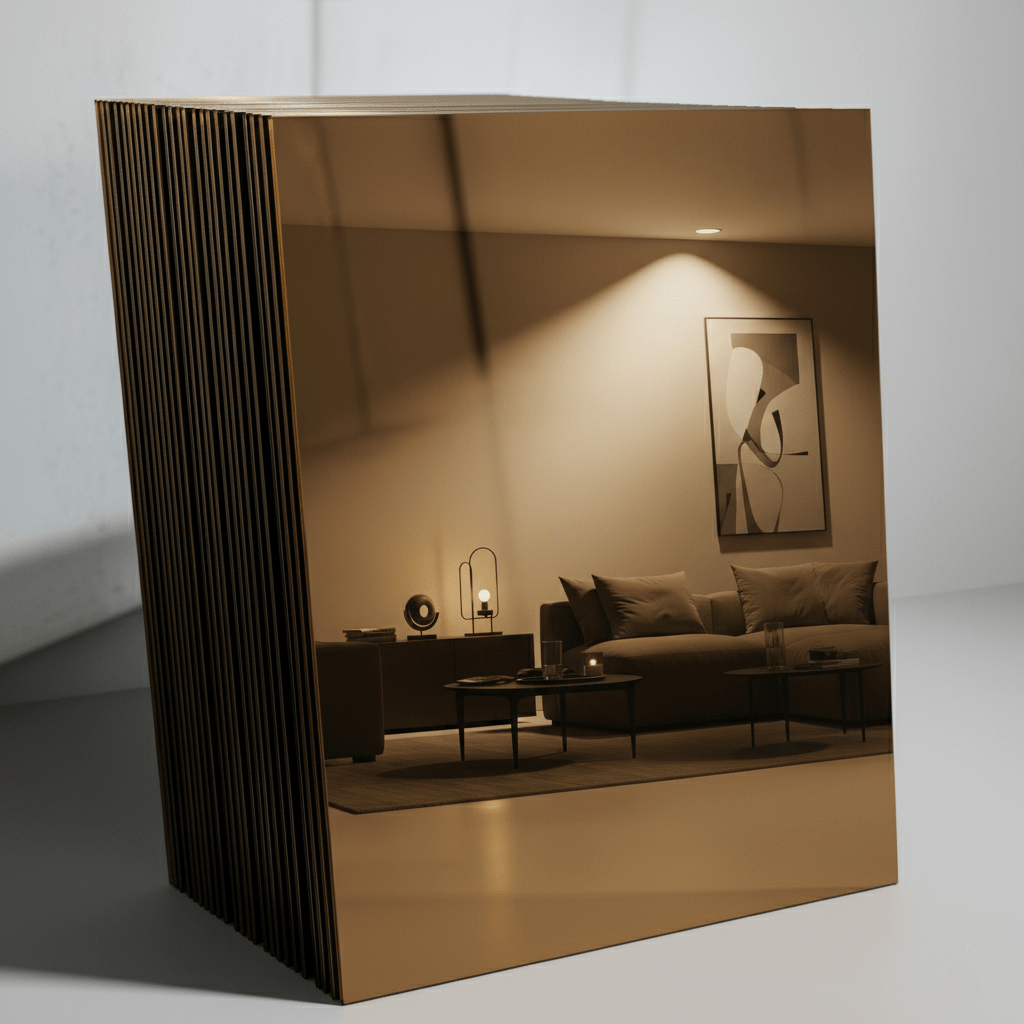 Premium Bronze Belgium Mirror Sheet, Alintethar Glass Dubai