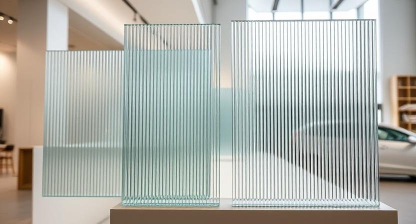 Fluted Glass Sheet – Modern Decorative Glass for Interiors & Partitions 2 Fluted Glass Sheets for Modern Interiors and Partitions, Alintethar Glass Trading Dubai.